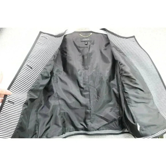 Talbots Black and White Striped Blazer-Size 12 - Picture 7 of 10